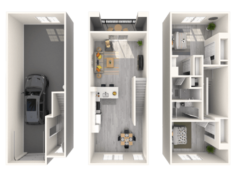 Floor plan for 2 beds, 2 baths, 1201 sqft